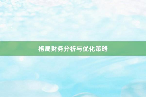 格局财务分析与优化策略